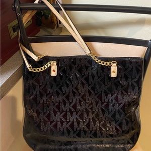 Michael Kors logo black tote bag